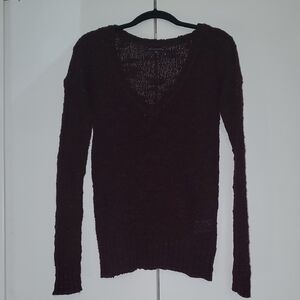 American Eagle Outfitters V-Neck Sweater - Dark Purple | Size S/P